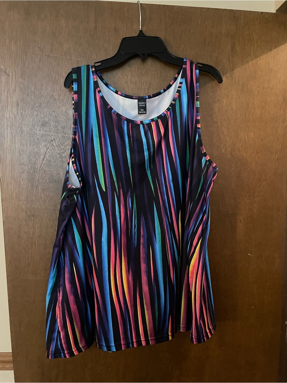 Style & Co. Women’s Multicolor Neon Stripe Tank Top - Black Base